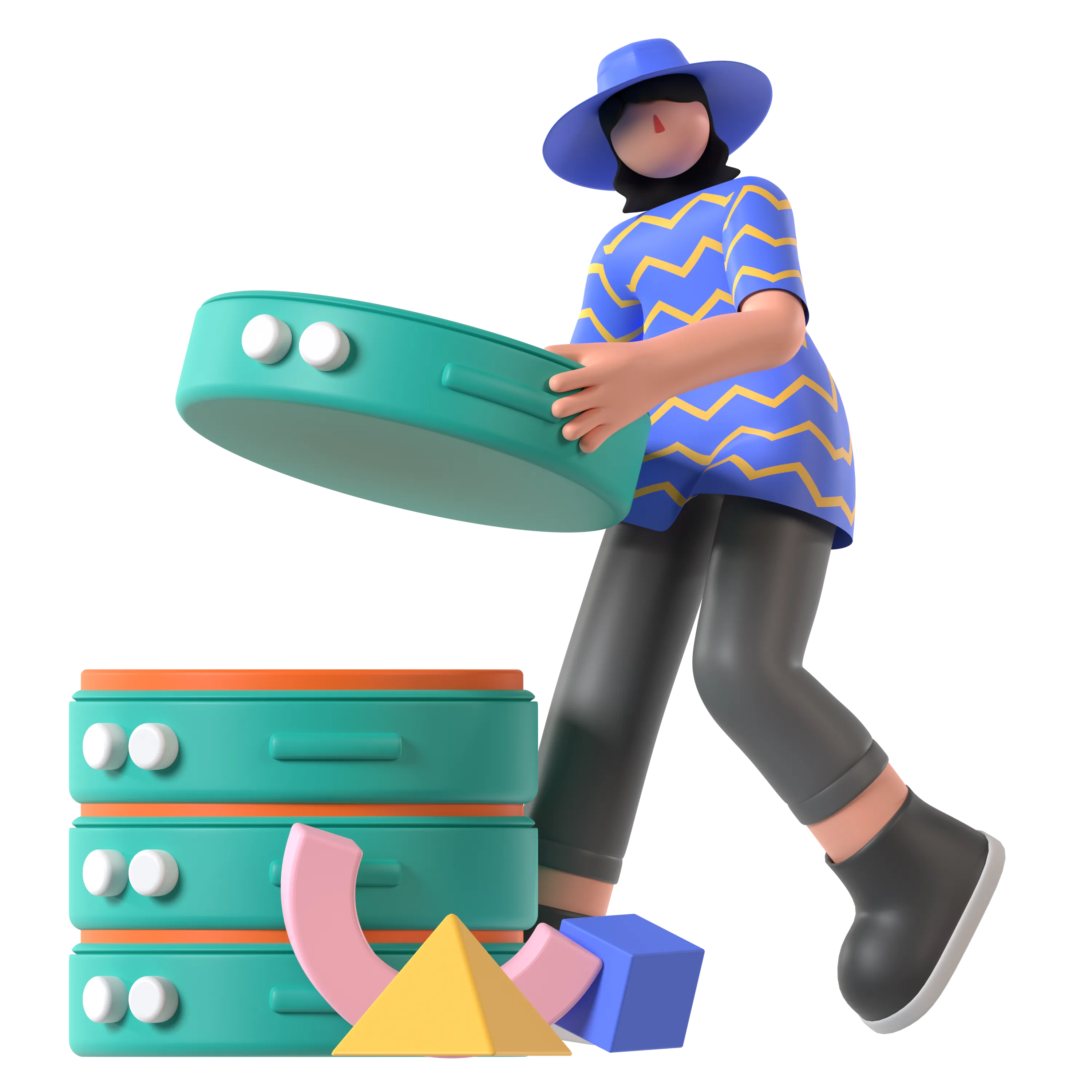 Ilustración 3D relacionada con Implementación de CRM