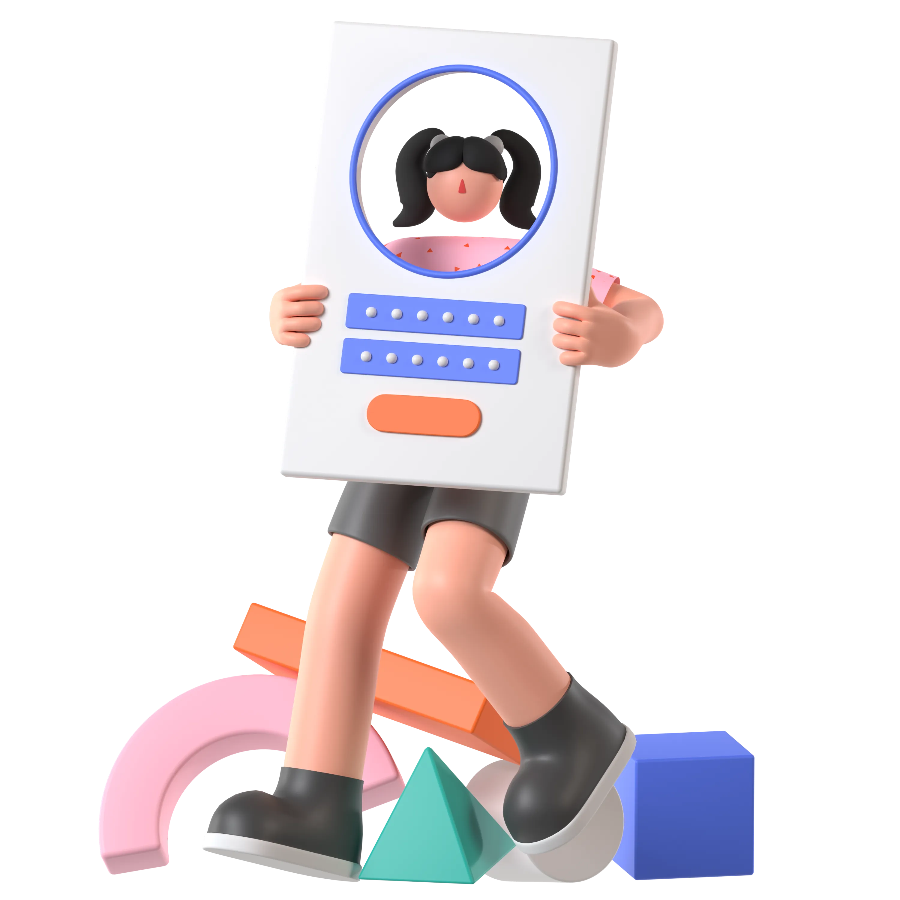 Ilustración 3D relacionada con Desarrollo web