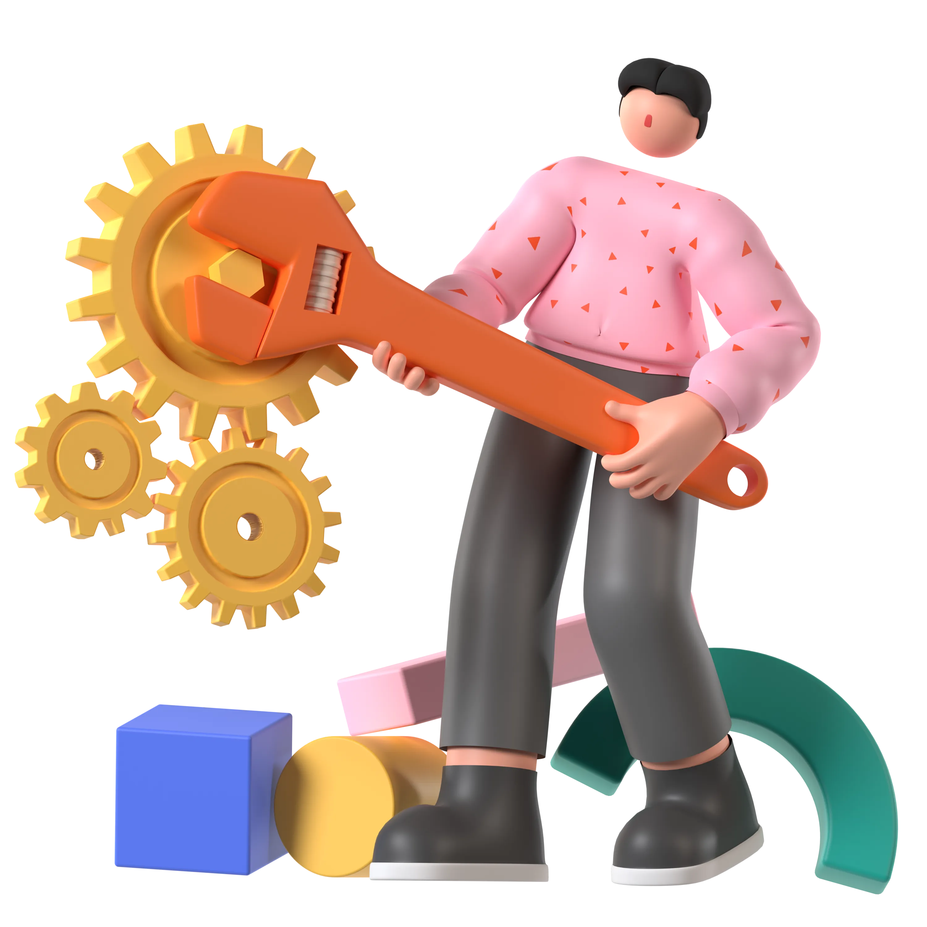 Ilustración 3D relacionada con Soporte y mantenimiento