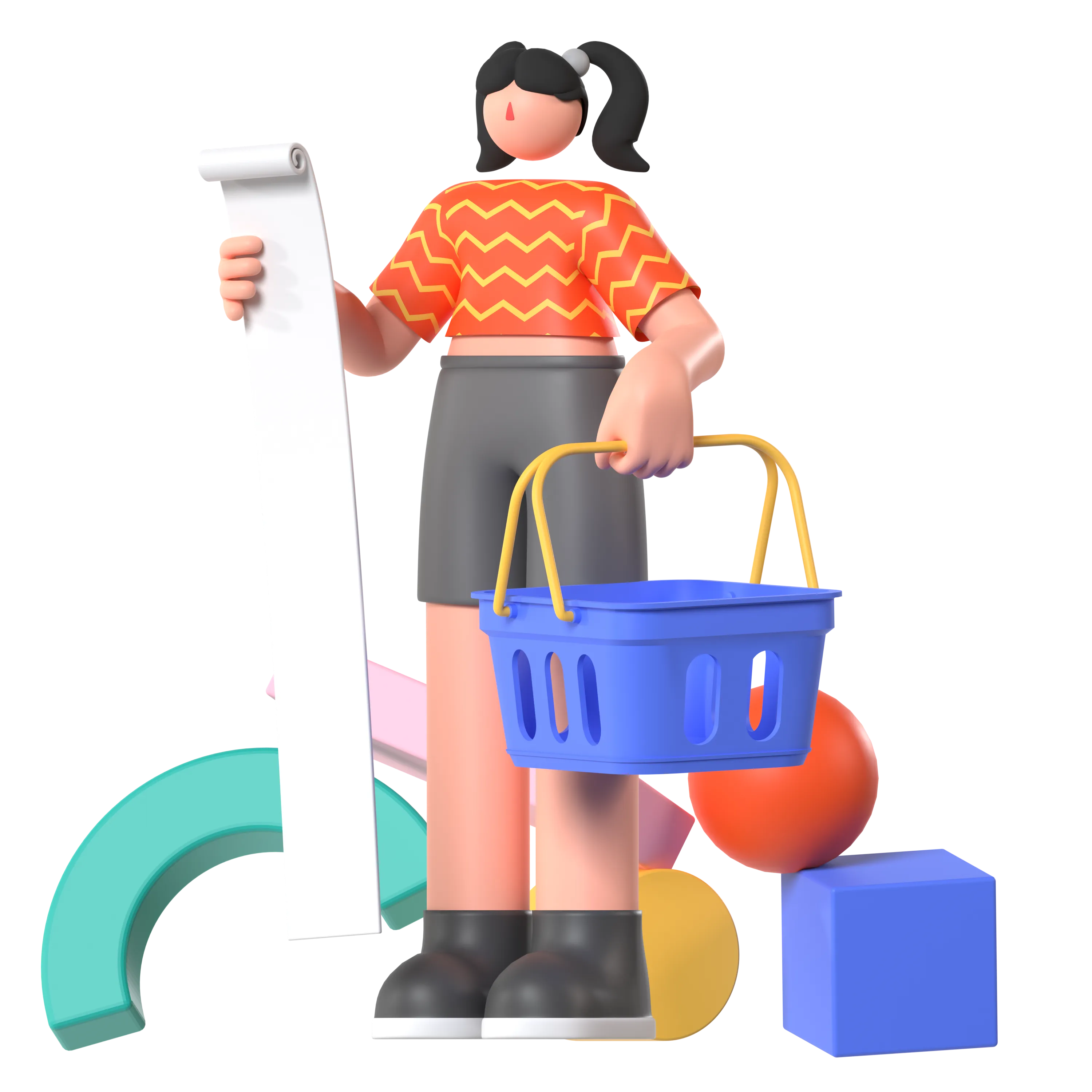 Ilustración 3D relacionada con software para farmacias