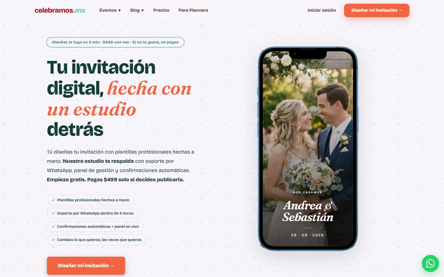 Captura del sitio de Celebramos.mx