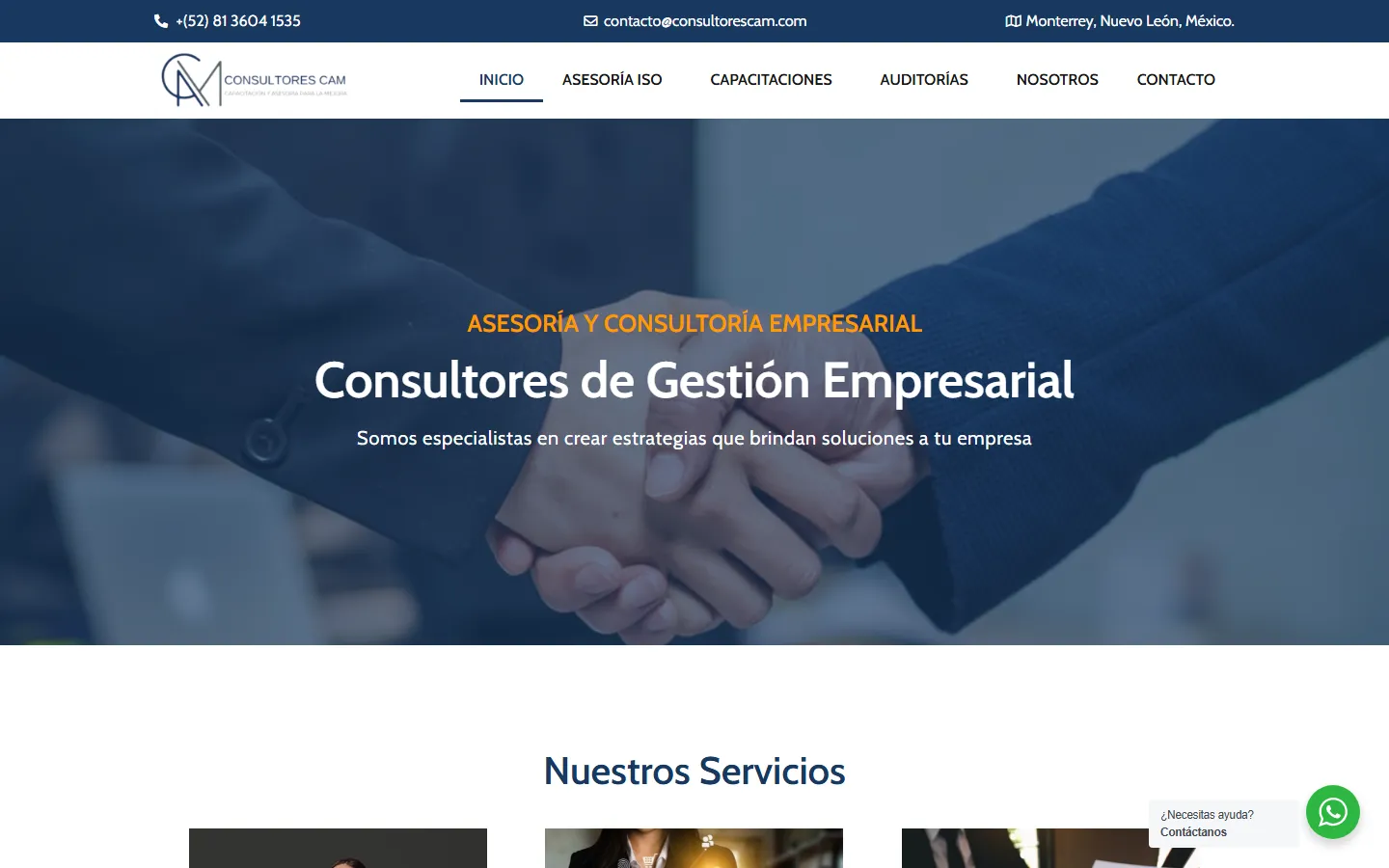 Captura del sitio de Consultores CAM